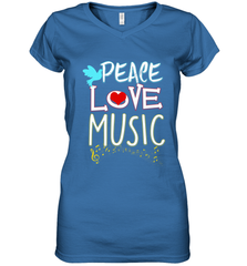 Peace Love Music Hippie Hipster Festival Women's V-Neck T-Shirt Women's V-Neck T-Shirt - FordPhuMy