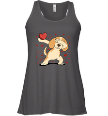 Dog Dabbing Heart For Valentine's Day Art Graphics Gift Women's Racerback Tank Women's Racerback Tank - FordPhuMy