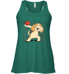Dog Dabbing Heart For Valentine's Day Art Graphics Gift Women's Racerback Tank Women's Racerback Tank - FordPhuMy