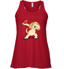 Dog Dabbing Heart For Valentine's Day Art Graphics Gift Women's Racerback Tank Women's Racerback Tank - FordPhuMy