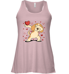Dog Dabbing Heart For Valentine's Day Art Graphics Gift Women's Racerback Tank Women's Racerback Tank - FordPhuMy