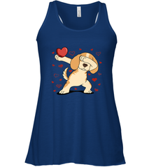 Dog Dabbing Heart For Valentine's Day Art Graphics Gift Women's Racerback Tank Women's Racerback Tank - FordPhuMy