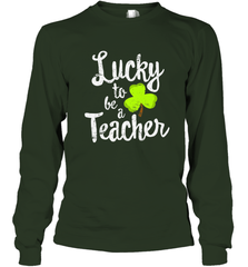 Teacher St. Patrick's Day Shirt, Lucky To Be A Teacher Long Sleeve T-Shirt Long Sleeve T-Shirt - FordPhuMy