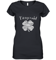 Vintage Fitzgerald Irish Shamrock St Patty's Day Women's V-Neck T-Shirt Women's V-Neck T-Shirt - FordPhuMy