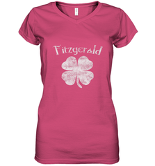 Vintage Fitzgerald Irish Shamrock St Patty's Day Women's V-Neck T-Shirt Women's V-Neck T-Shirt - FordPhuMy