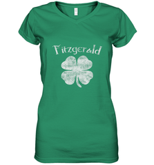 Vintage Fitzgerald Irish Shamrock St Patty's Day Women's V-Neck T-Shirt Women's V-Neck T-Shirt - FordPhuMy