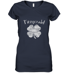 Vintage Fitzgerald Irish Shamrock St Patty's Day Women's V-Neck T-Shirt Women's V-Neck T-Shirt - FordPhuMy