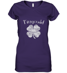 Vintage Fitzgerald Irish Shamrock St Patty's Day Women's V-Neck T-Shirt Women's V-Neck T-Shirt - FordPhuMy