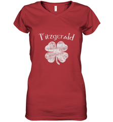 Vintage Fitzgerald Irish Shamrock St Patty's Day Women's V-Neck T-Shirt Women's V-Neck T-Shirt - FordPhuMy