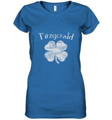 Vintage Fitzgerald Irish Shamrock St Patty's Day Women's V-Neck T-Shirt Women's V-Neck T-Shirt - FordPhuMy