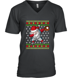 Christmas Dabbing Santa Baseball Gift Men's V-Neck