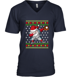 Christmas Dabbing Santa Baseball Gift Men's V-Neck
