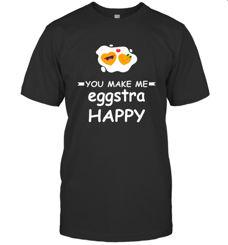 You Make Me Eggstra happy,Funny Valentine His and Her Couple Men's T-Shirt Men's T-Shirt / Black / S Men's T-Shirt - FordPhuMy