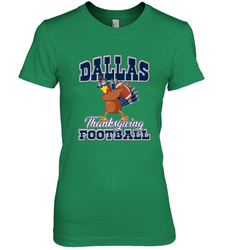 Dallas Thanksgiving Day Funny Turkey Playing Texas Football Premium T Shirt Women's Premium T-Shirt