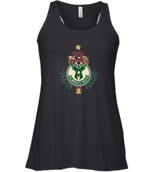 NBA Milwaukee Bucks Logo merry Christmas gilf Women's Racerback Tank