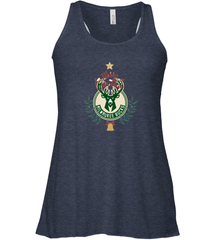 NBA Milwaukee Bucks Logo merry Christmas gilf Women's Racerback Tank Women's Racerback Tank - FordPhuMy