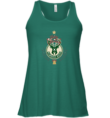 NBA Milwaukee Bucks Logo merry Christmas gilf Women's Racerback Tank Women's Racerback Tank - FordPhuMy