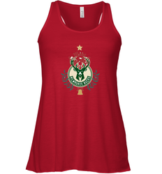 NBA Milwaukee Bucks Logo merry Christmas gilf Women's Racerback Tank