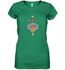 NBA New York Knicks Logo merry Christmas gilf Women's V-Neck T-Shirt Women's V-Neck T-Shirt - FordPhuMy