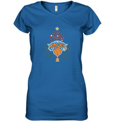 NBA New York Knicks Logo merry Christmas gilf Women's V-Neck T-Shirt Women's V-Neck T-Shirt - FordPhuMy