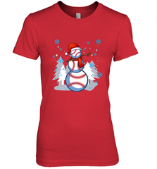 DABBING BASEBALL SNOWMAN _ Christmas Funny Women's Premium T-Shirt Women's Premium T-Shirt - FordPhuMy