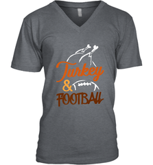 Turkey And Football Thanksgiving Day Football Fan Holiday Men's V-Neck Men's V-Neck - FordPhuMy