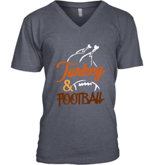 Turkey And Football Thanksgiving Day Football Fan Holiday Men's V-Neck Men's V-Neck - FordPhuMy