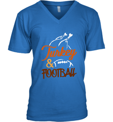 Turkey And Football Thanksgiving Day Football Fan Holiday Men's V-Neck Men's V-Neck - FordPhuMy