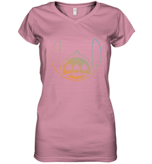 Disney Stitch Face Halloween Women's V-Neck T-Shirt Women's V-Neck T-Shirt - FordPhuMy