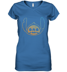 Disney Stitch Face Halloween Women's V-Neck T-Shirt Women's V-Neck T-Shirt - FordPhuMy