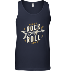 Peace Rock and Roll Love Music Guitar Retro Hippie Men's Tank Top