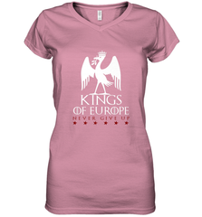 Kings of Europe Never Give Up 2019 Liverpool Women's V-Neck T-Shirt Women's V-Neck T-Shirt - FordPhuMy