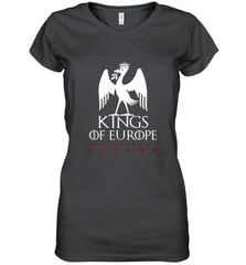 Kings of Europe Never Give Up 2019 Liverpool Women's V-Neck T-Shirt Women's V-Neck T-Shirt - FordPhuMy
