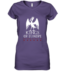 Kings of Europe Never Give Up 2019 Liverpool Women's V-Neck T-Shirt Women's V-Neck T-Shirt - FordPhuMy
