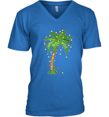 Christmas Lights Palm Tree Beach Funny Tropical Xmas Gift Men's V-Neck Men's V-Neck - FordPhuMy