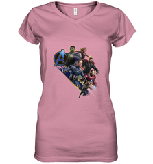 Marvel Avengers Endgame Action Pose Logo Women's V-Neck T-Shirt Women's V-Neck T-Shirt - FordPhuMy