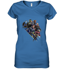 Marvel Avengers Endgame Action Pose Logo Women's V-Neck T-Shirt Women's V-Neck T-Shirt - FordPhuMy