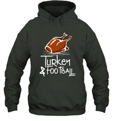 Turkey And Football Thanksgiving Day Football Fan Holiday Gift Hooded Sweatshirt Hooded Sweatshirt - FordPhuMy