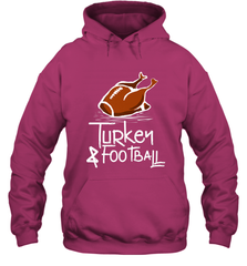 Turkey And Football Thanksgiving Day Football Fan Holiday Gift Hooded Sweatshirt Hooded Sweatshirt - FordPhuMy