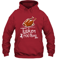 Turkey And Football Thanksgiving Day Football Fan Holiday Gift Hooded Sweatshirt Hooded Sweatshirt - FordPhuMy