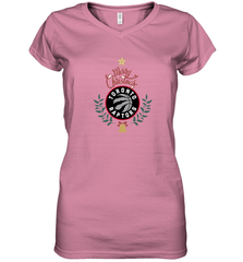 NBA Toronto Raptors Logo merry Christmas gilf Women's V-Neck T-Shirt Women's V-Neck T-Shirt - FordPhuMy