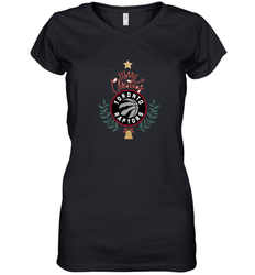 NBA Toronto Raptors Logo merry Christmas gilf Women's V-Neck T-Shirt