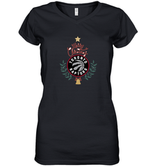 NBA Toronto Raptors Logo merry Christmas gilf Women's V-Neck T-Shirt Women's V-Neck T-Shirt - FordPhuMy