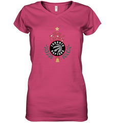 NBA Toronto Raptors Logo merry Christmas gilf Women's V-Neck T-Shirt Women's V-Neck T-Shirt - FordPhuMy