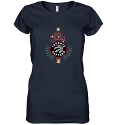 NBA Toronto Raptors Logo merry Christmas gilf Women's V-Neck T-Shirt