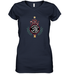 NBA Toronto Raptors Logo merry Christmas gilf Women's V-Neck T-Shirt Women's V-Neck T-Shirt - FordPhuMy