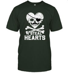 I Steal Hearts Valentine's Day Pirate Skull Art Graphics Men's T-Shirt Men's T-Shirt - FordPhuMy