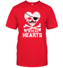 I Steal Hearts Valentine's Day Pirate Skull Art Graphics Men's T-Shirt Men's T-Shirt - FordPhuMy