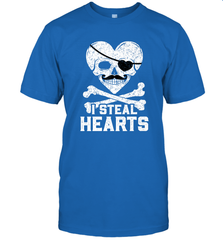 I Steal Hearts Valentine's Day Pirate Skull Art Graphics Men's T-Shirt Men's T-Shirt - FordPhuMy