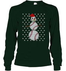 UGLY CHRISTMAS Baseball Snowman Holiday Santa Funny Men Gift Long Sleeve T-Shirt Long Sleeve T-Shirt - FordPhuMy